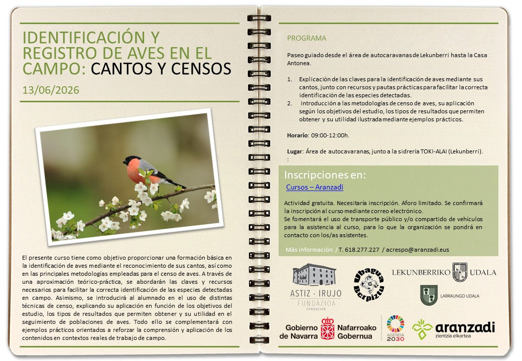 Hegazti identifikazioa mendian: kantuak eta zentsoak Lekunberrin (2026/06/13)